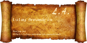 Lulay Annamária névjegykártya